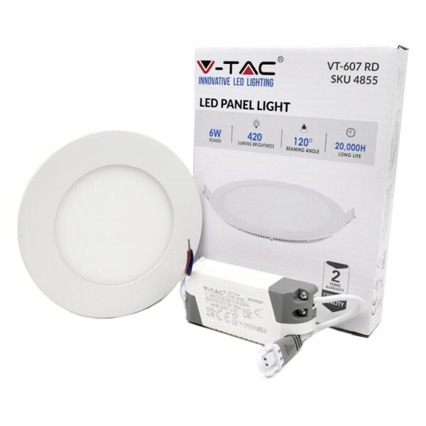 Pannello LED Incasso 6w Luce Natura Diam 12 490 Lumen
